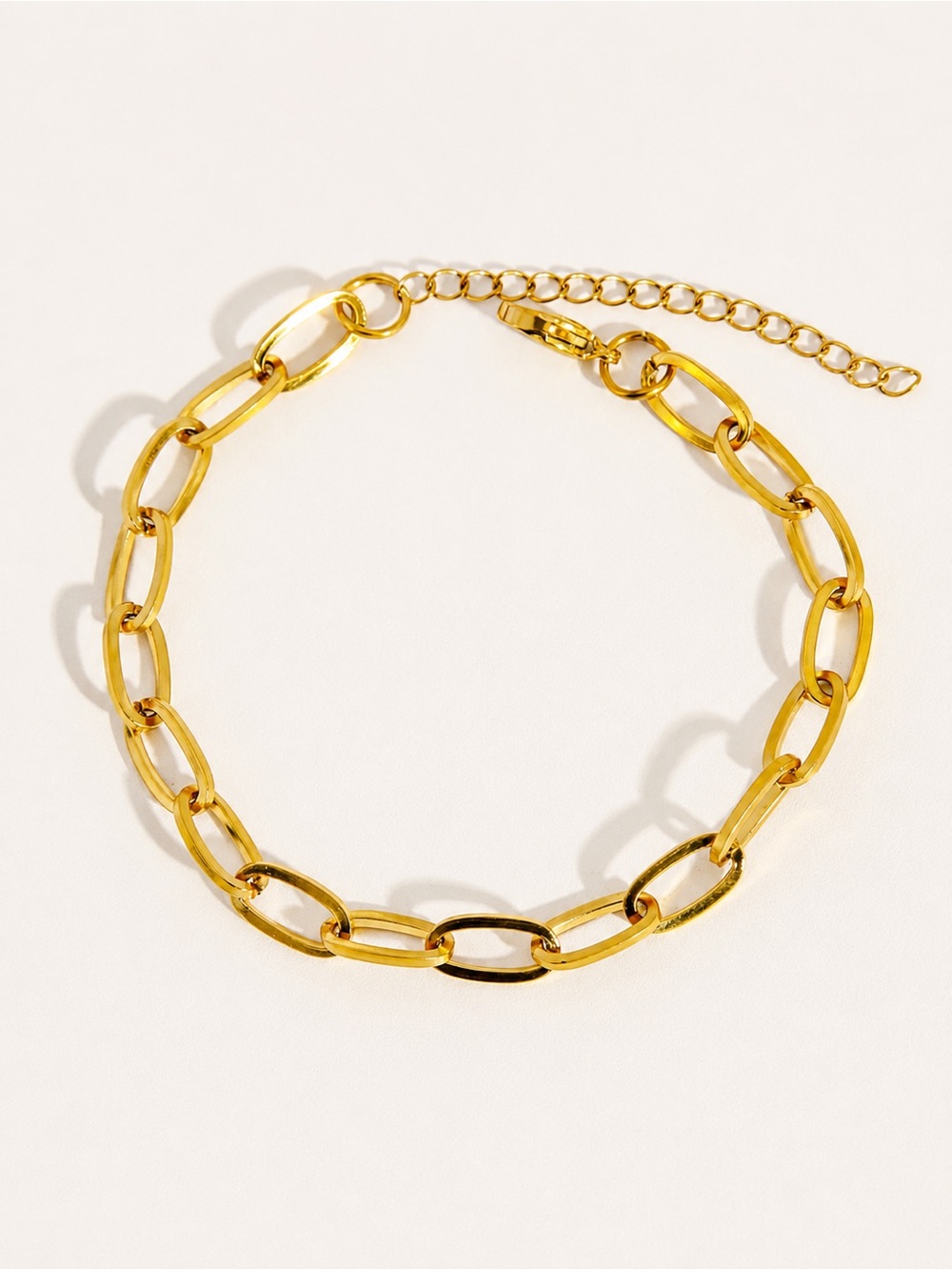 Gold Rounded Paperclip Link Bracelet | PVD Stainless Steel